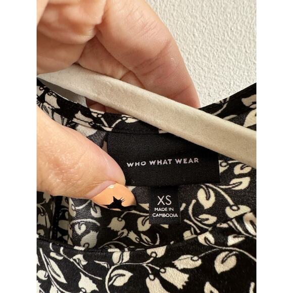 Who What Wear Floral Flowy Flutter Flounce Peplum Preppy Twee Office Blouse XS - Picture 3 of 6